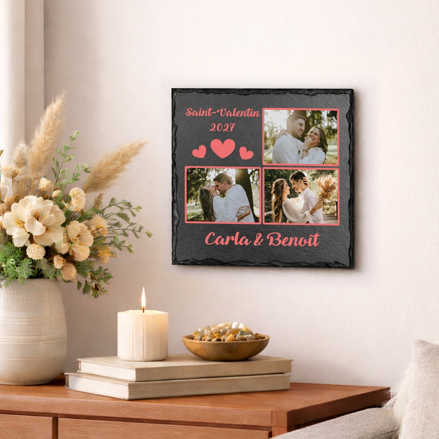 Murrano Blackboard with Custom Photo for Valentine's Day (For Her or Him)