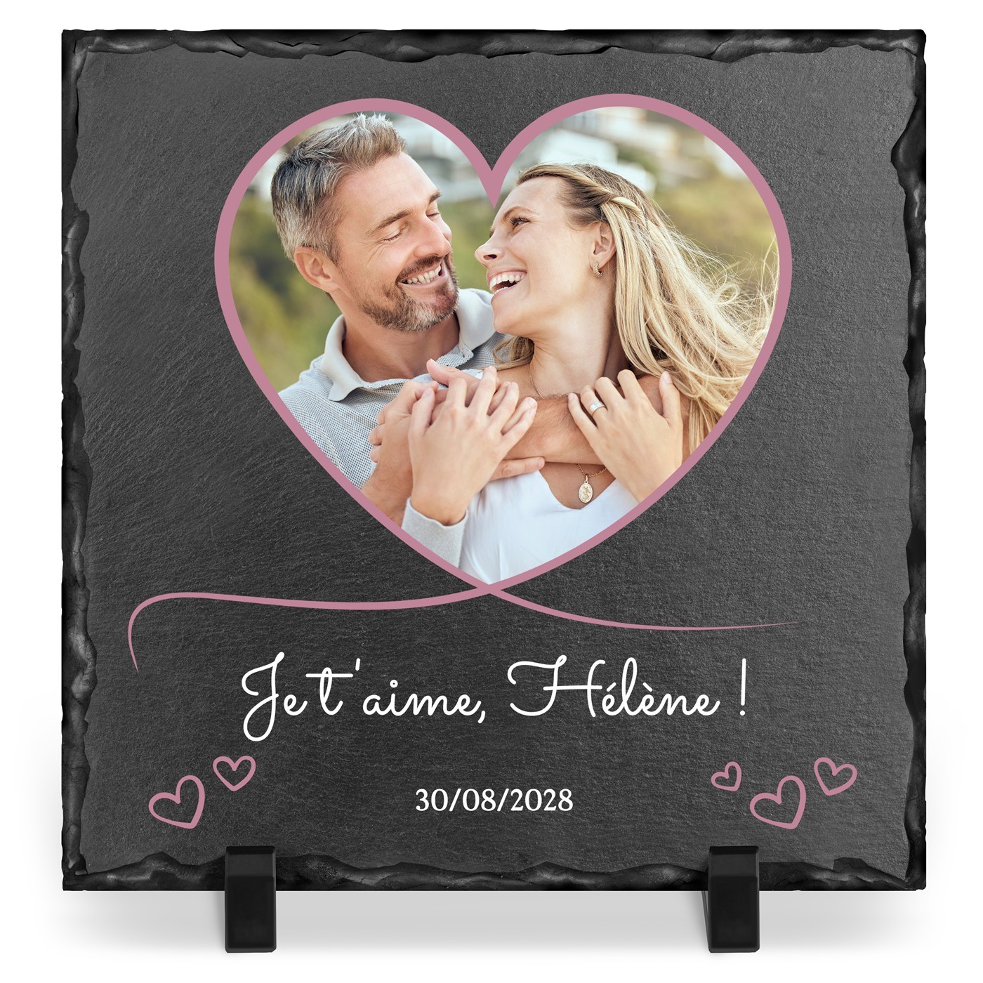 Piedra de pizarra personalizada con foto para esposa por aniversario de boda
