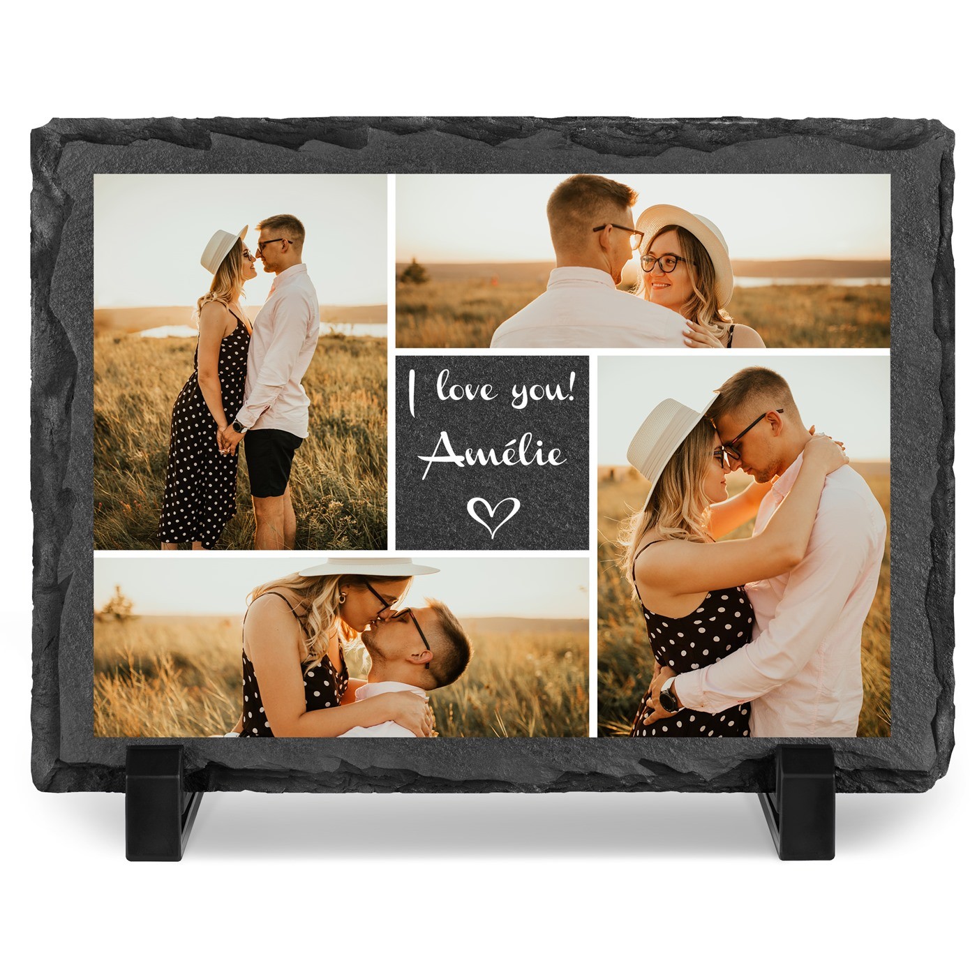 Piedra de pizarra personalizada Murrano con foto para mujer - Regalo de aniversario de boda