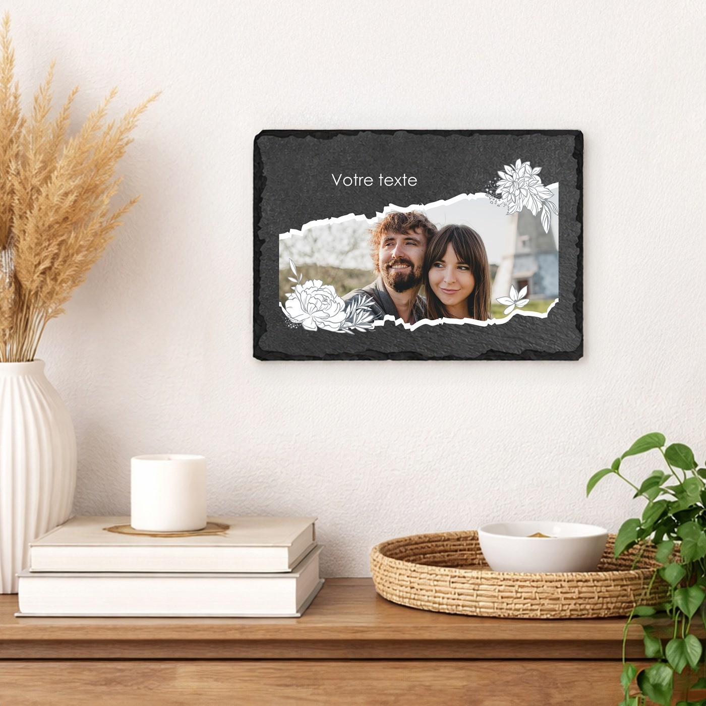 Personalized Blackboard Stone for Her and Him - Wedding Gift