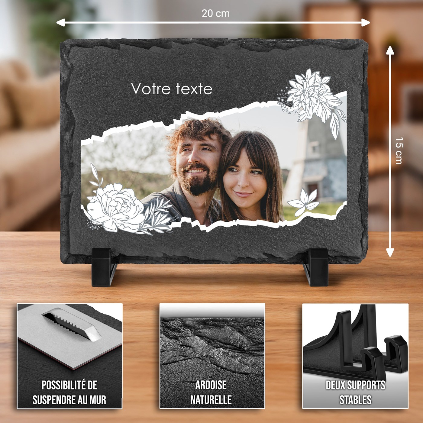 Personalized Blackboard Stone for Her and Him - Wedding Gift