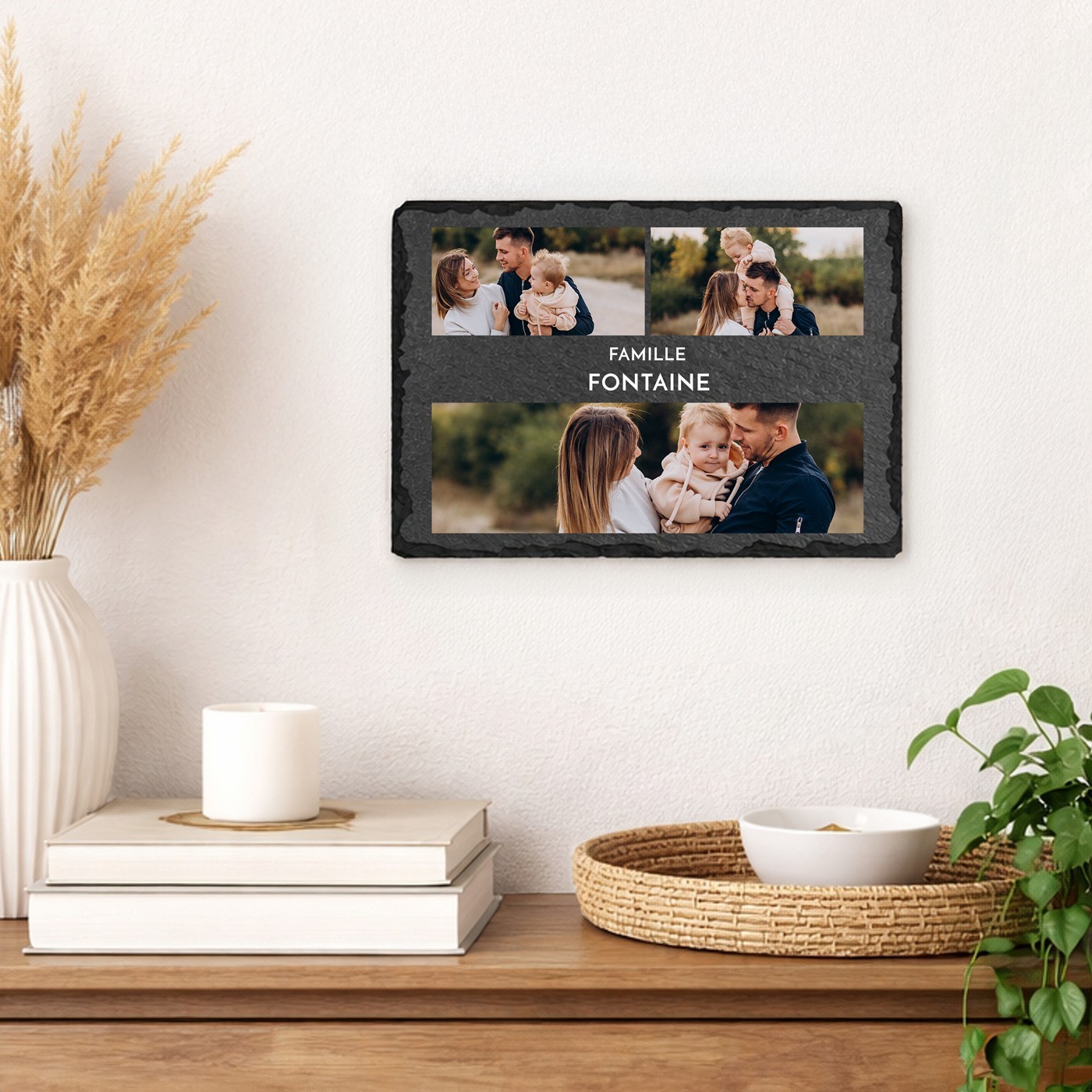 Piedra de pizarra personalizada Murrano con foto para amigos - Regalo de compromiso
