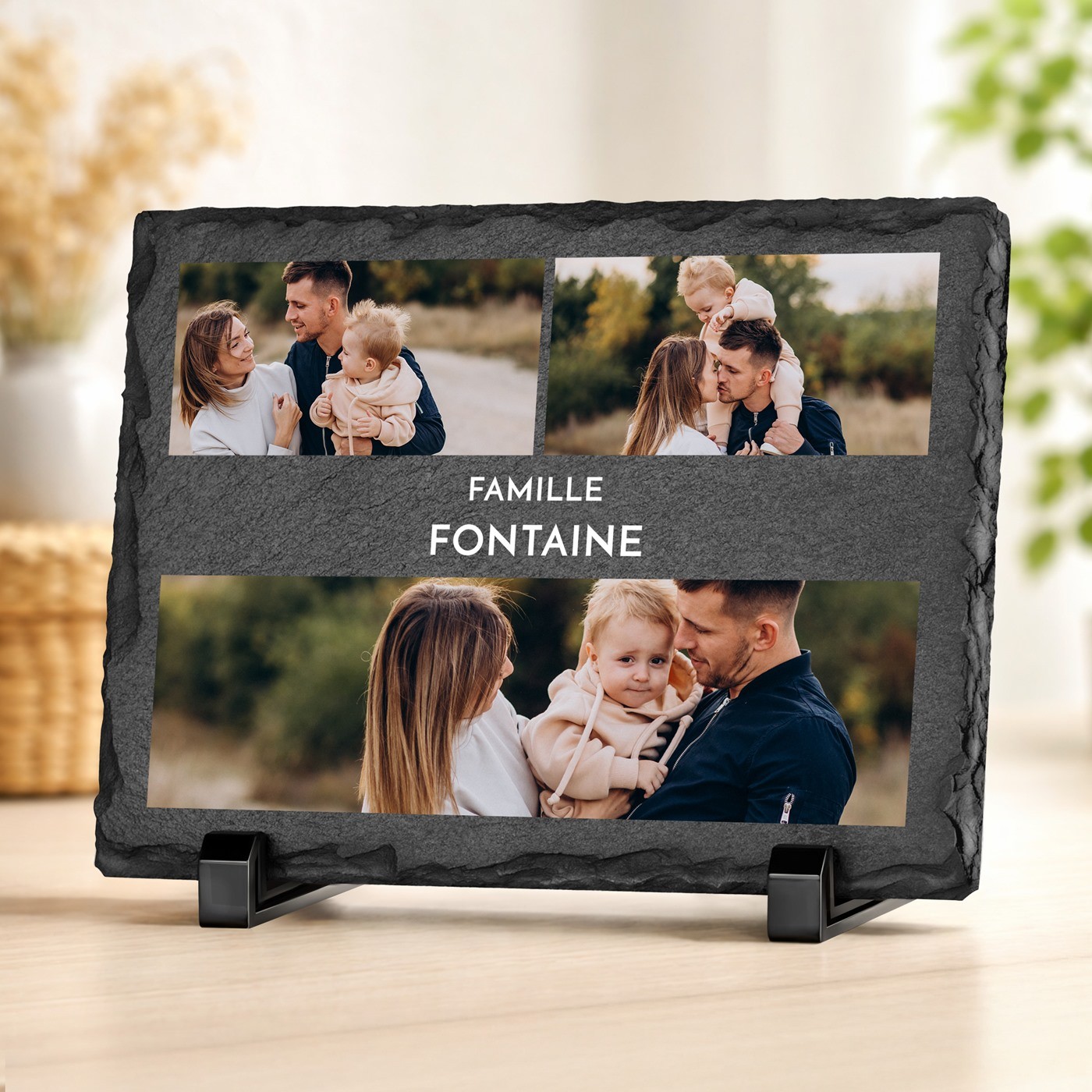 Piedra de pizarra personalizada Murrano con foto para amigos - Regalo de compromiso