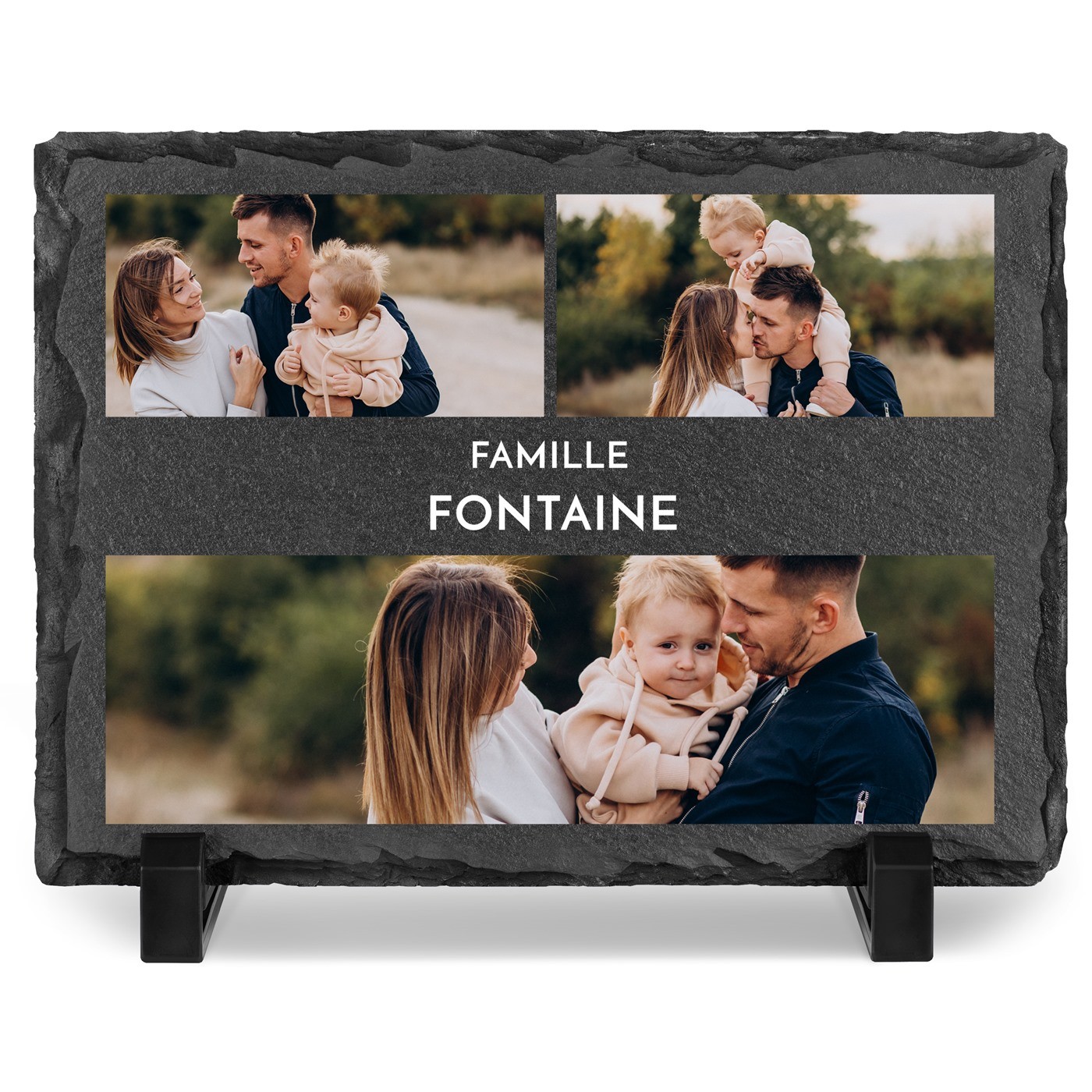 Piedra de pizarra personalizada Murrano con foto para amigos - Regalo de compromiso