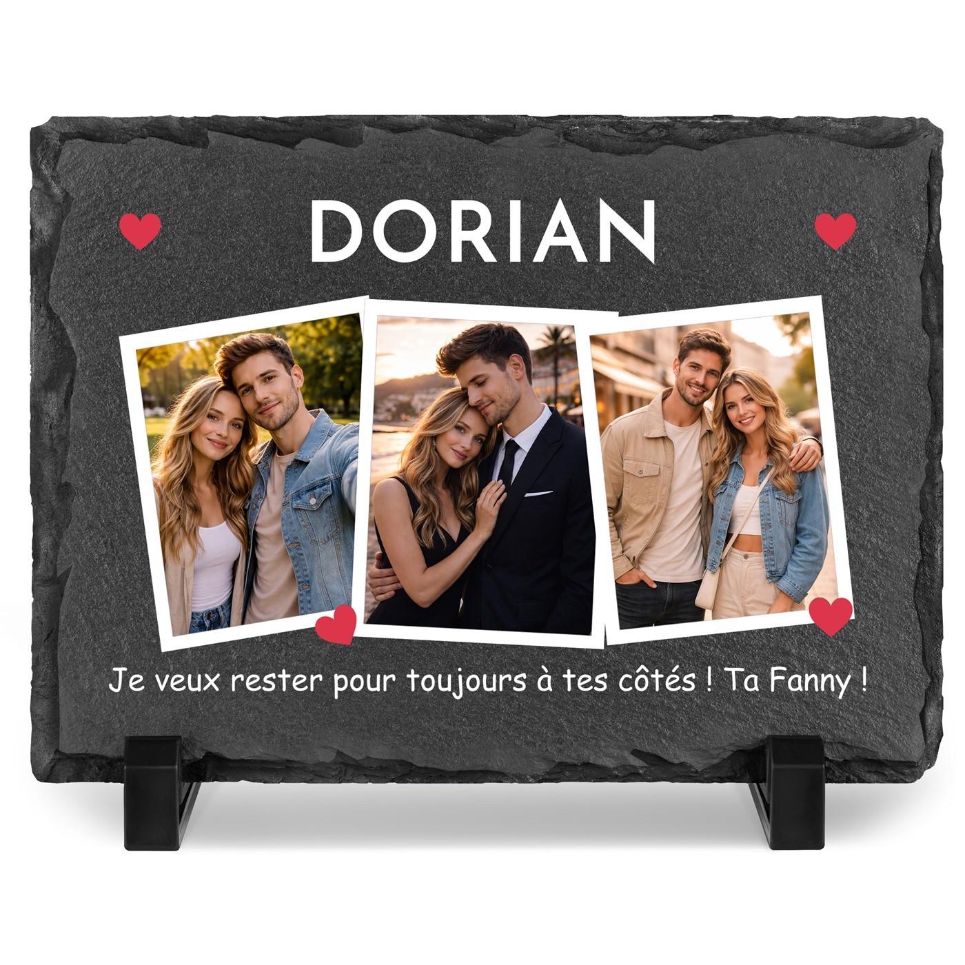 Piedra de pizarra personalizada con foto para marido el Día de San Valentín