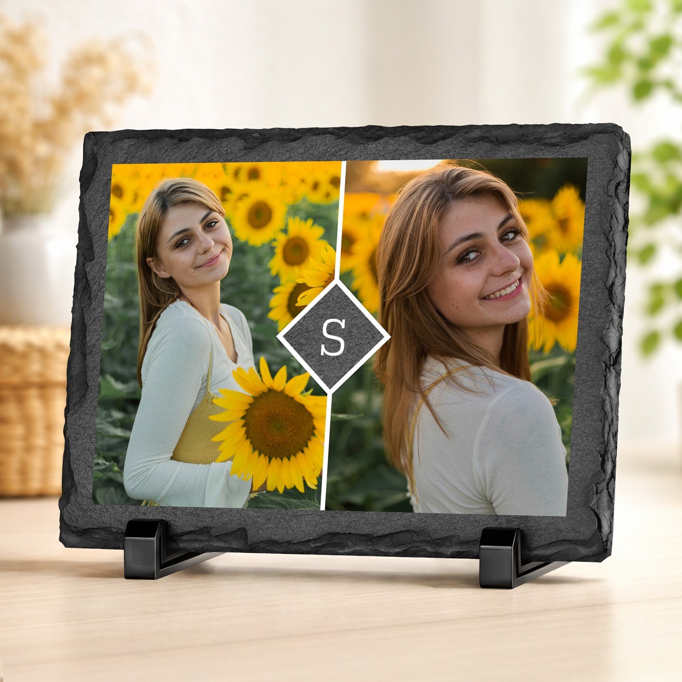 Piedra de pizarra personalizada con foto para el cumpleaños de una amiga