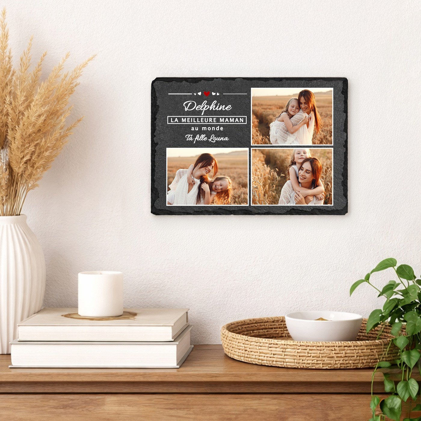 Murrano Blackboard Stone with Photo Print for Mother's Day