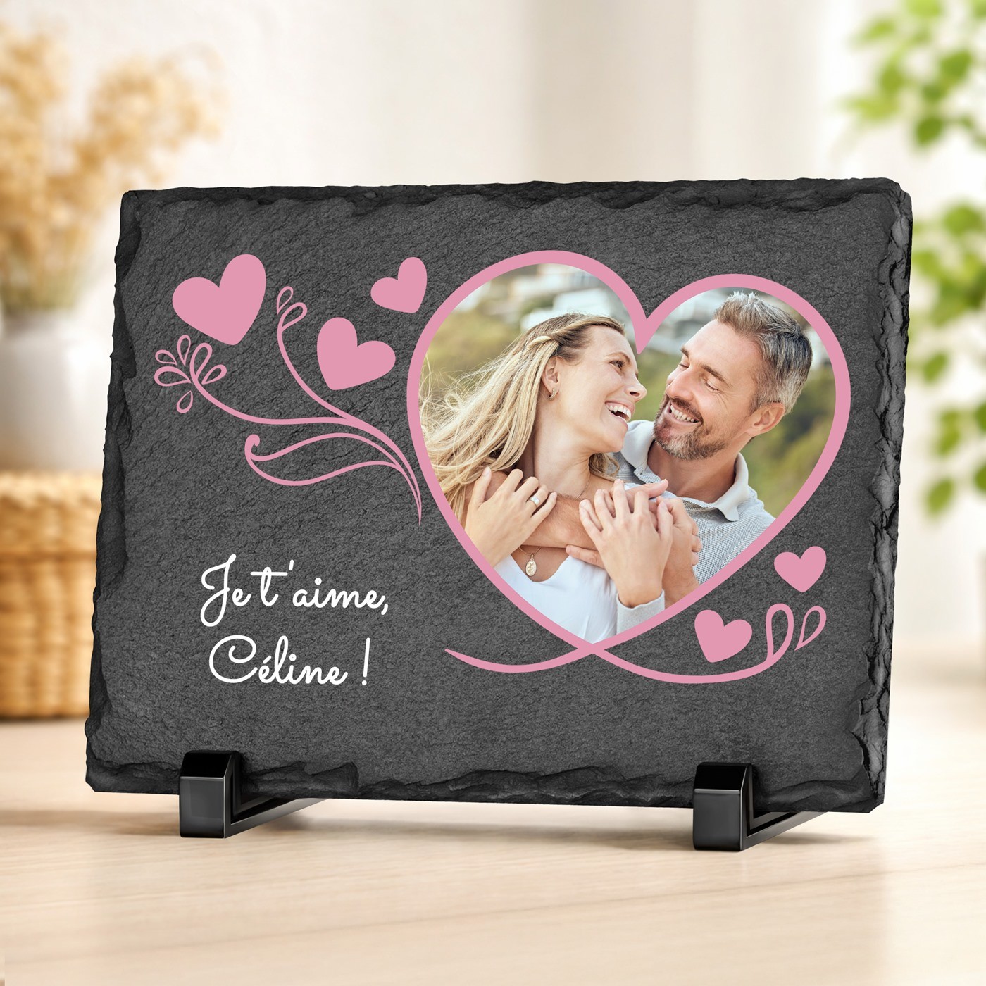 Piedra de pizarra personalizada Murrano para mujer - Día de San Valentín