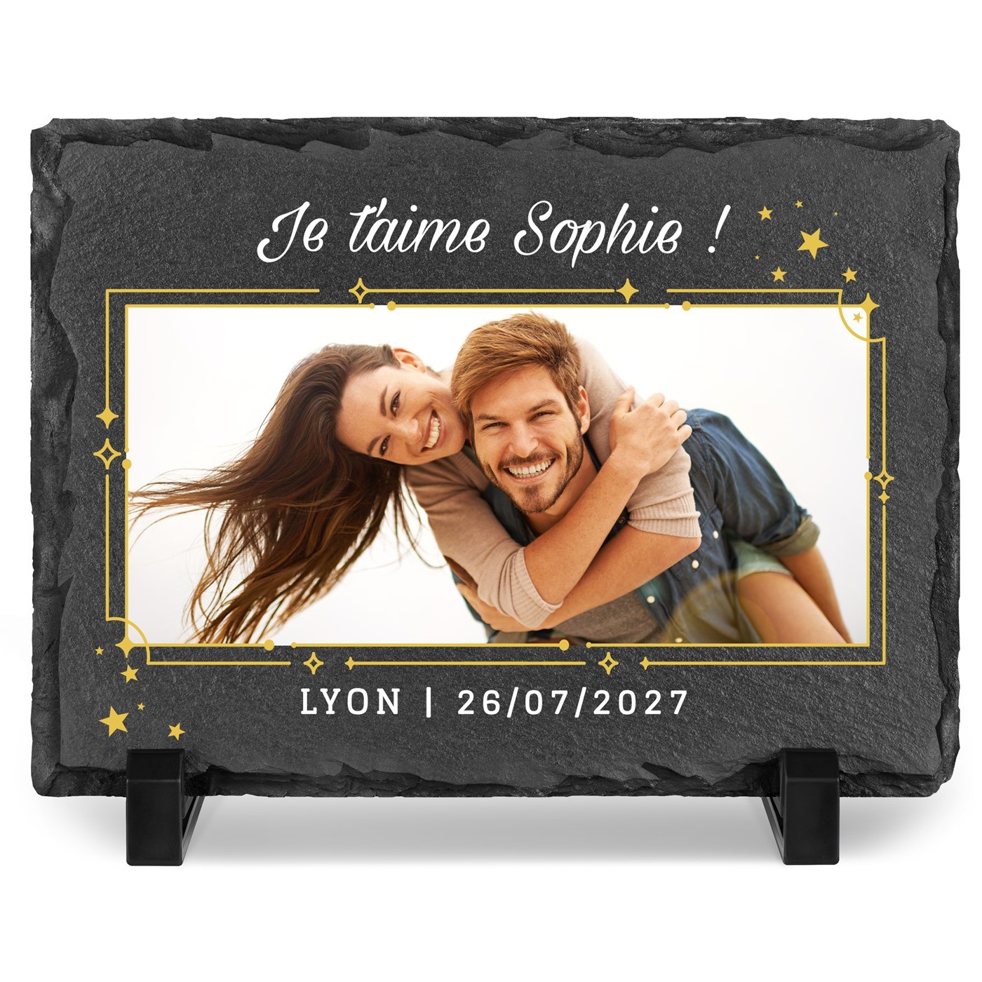 Piedra de pizarra personalizada Murrano para el cumpleaños de su novia