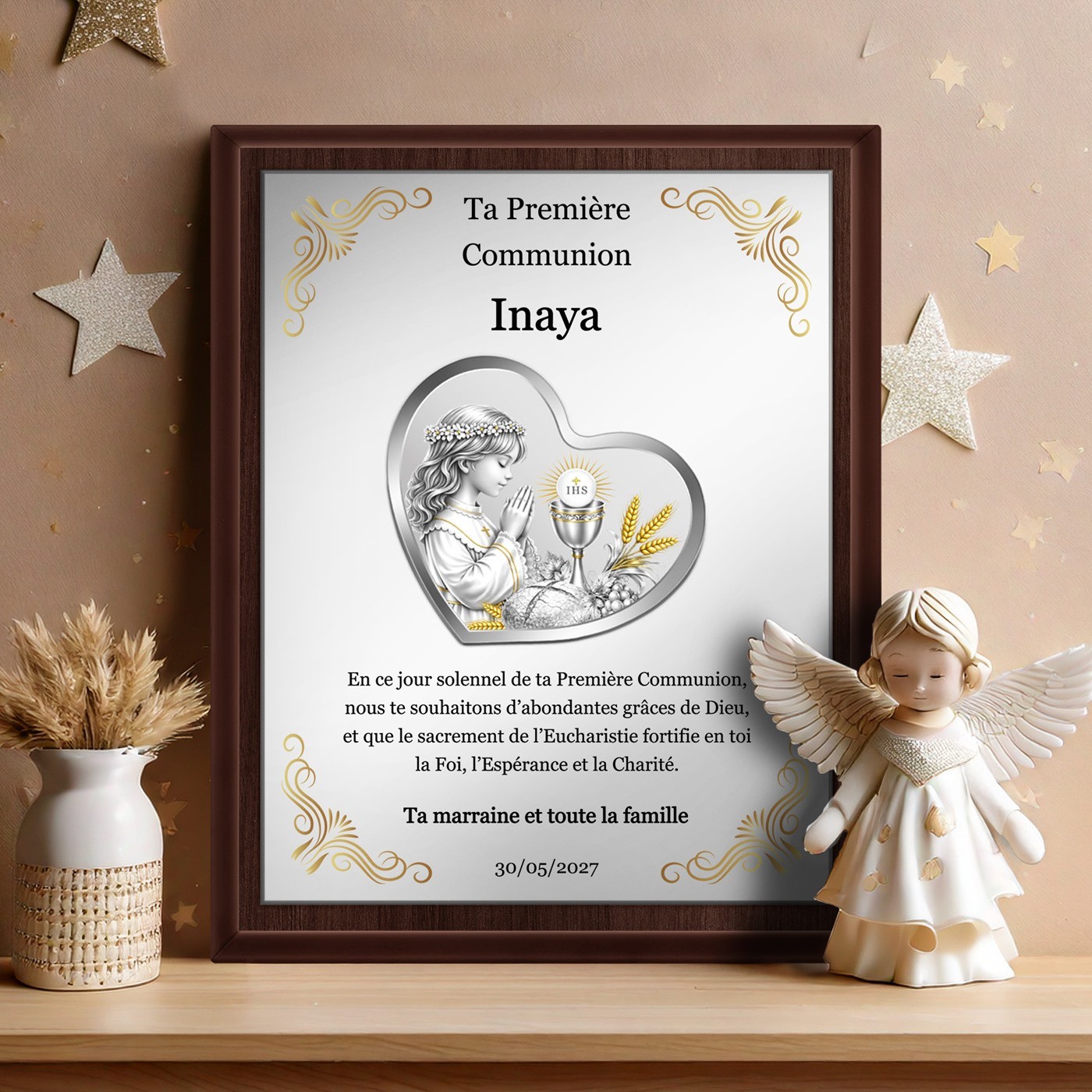 Murrano Personalized Customized Communion Plate
