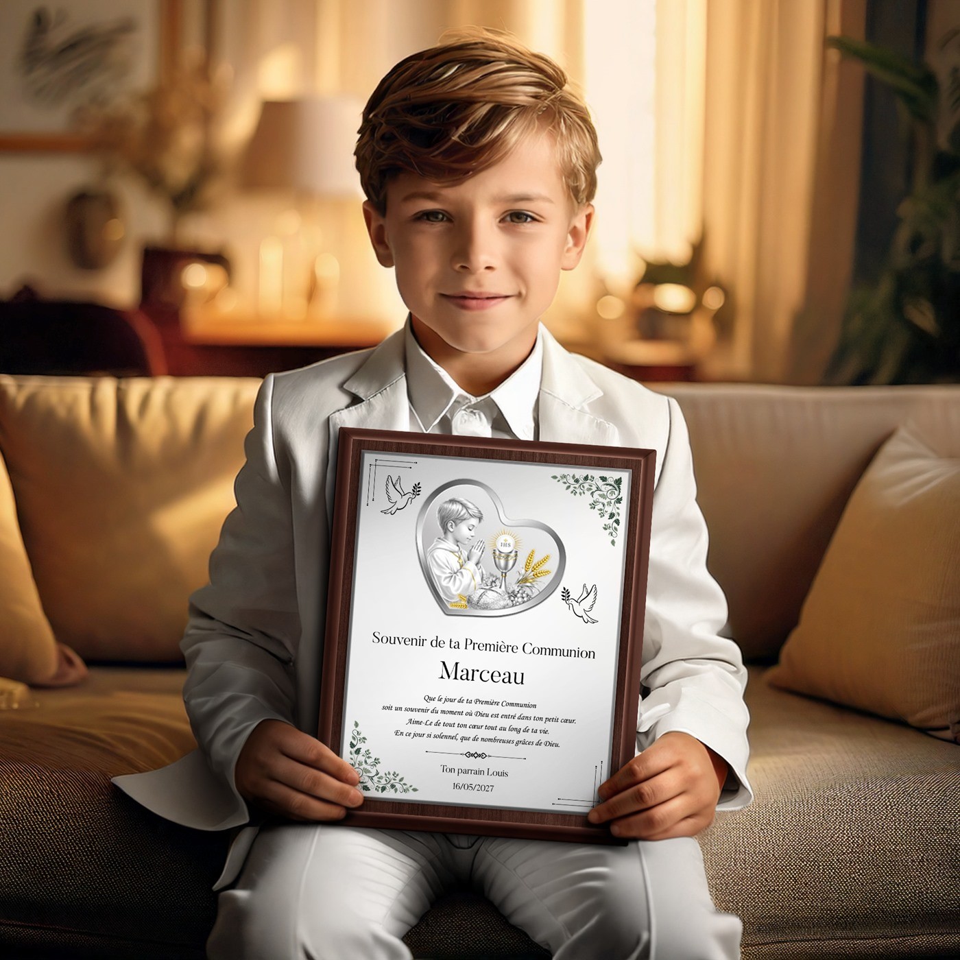 Murrano Customized Plaque for a Boy's First Communion