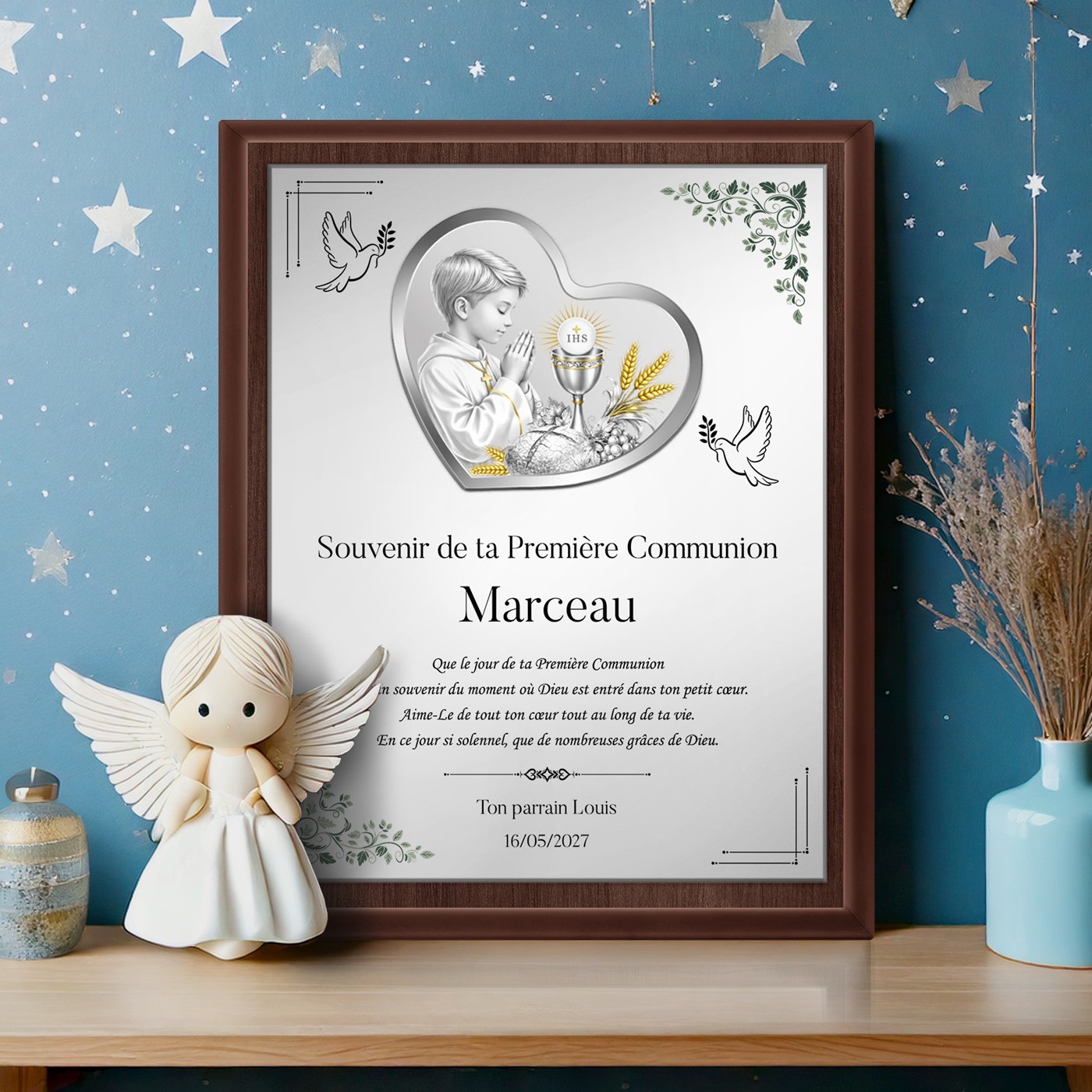 Murrano Customized Plaque for a Boy's First Communion