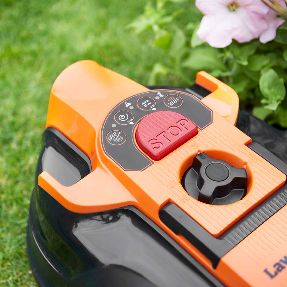 Robot de césped LawnMaster DM16-80 sin cable con periférico | Robot cortacésped MX 24V con batería