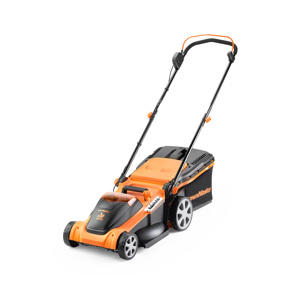 Cortacésped eléctrico LawnMaster 48V 41 cm con baterías de repuesto
