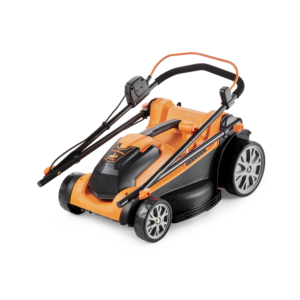 Tronzadora de césped inalámbrica LawnMaster MX 24V de 37 cm con batería de repuesto