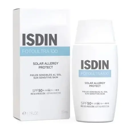 Protector solar ISDIN PhotoUltra 100 contra alergias y fotodermatitis SPF 50+ 50 ml