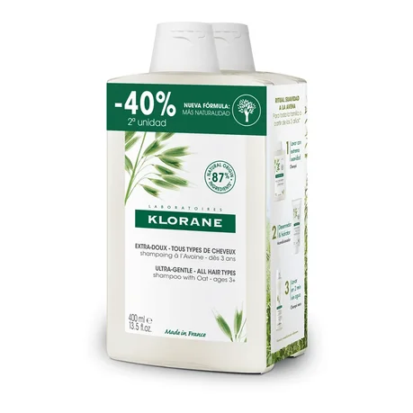 Champú Klorane Leche de Avena Suave Extremo 400ml (2x)