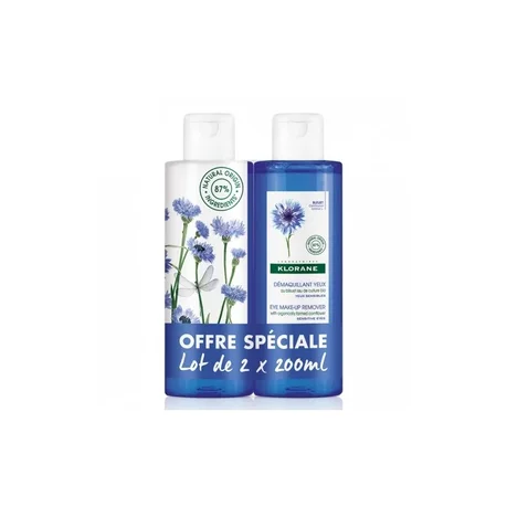 Démaquillant Yeux Klorane Bleuet Doux 2 x 200 ml