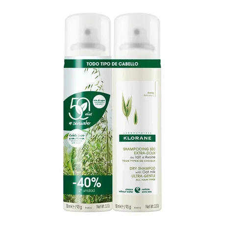 Champú seco de leche de avena Klorane 2x150ml