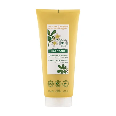 Crema de ducha Klorane con extracto de frangipani orgánico, 200 ml