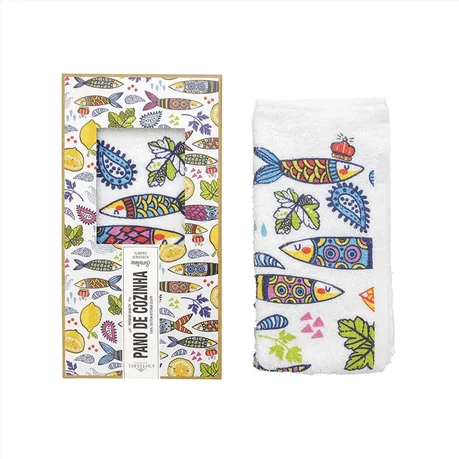 Paño de cocina CASTELBEL - 10g, diseño de sardina
