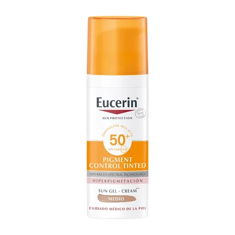 Gel-crema solar teñida Eucerin Control del pigmento FPS 50, 50 ml