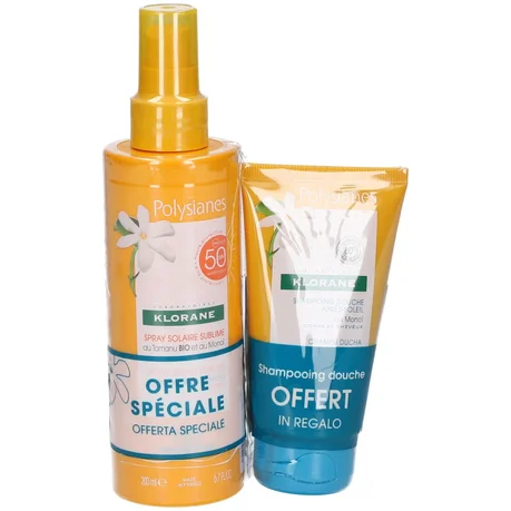 Klorane Polysianes Spray Sublime SPF50 Sun Screen & After-Sun Shampoo 200ml + 75ml