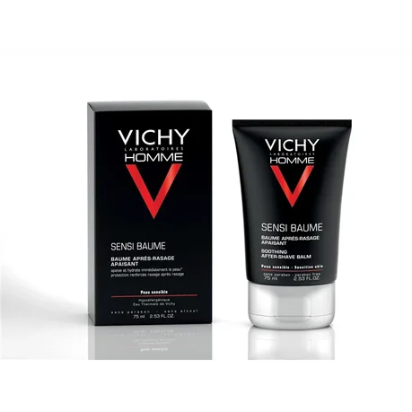 Vichy Homme Sensi Baume After-Shave, 75ml (Lightweight, Non-Greasy Formula for Sensitive Skin)