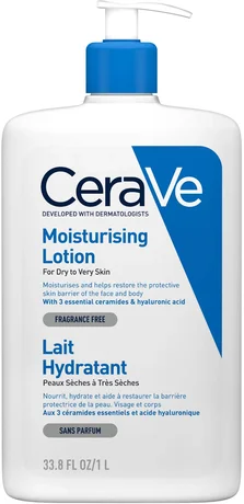 Leche hidratante CeraVe - 16 onzas, ceramidas y ácido hialurónico