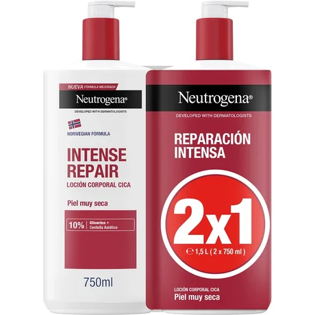 Loción reparadora intensa Neutrogena Duo, 2 x 750 ml (Tamaño: 750 ml, Color: No aplicable, Capacidad: 2)