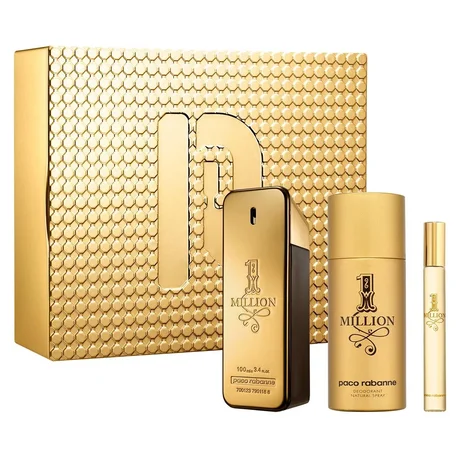 Paco Rabanne 1 Million Eau de Toilette Set (100ml + Deodorant 150ml + Travel Spray 10ml)