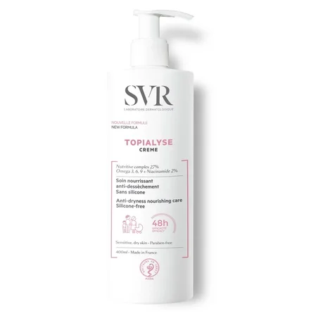 Crema SVR Topialyse 400 ml - Para piel sensible y seca, rostro y cuerpo