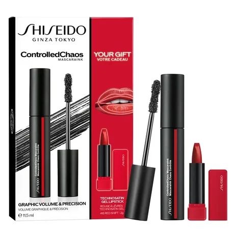 Shiseido Controlled Chaos Cofre (Black, Volume & Definition Mascara, Red Lipstick)