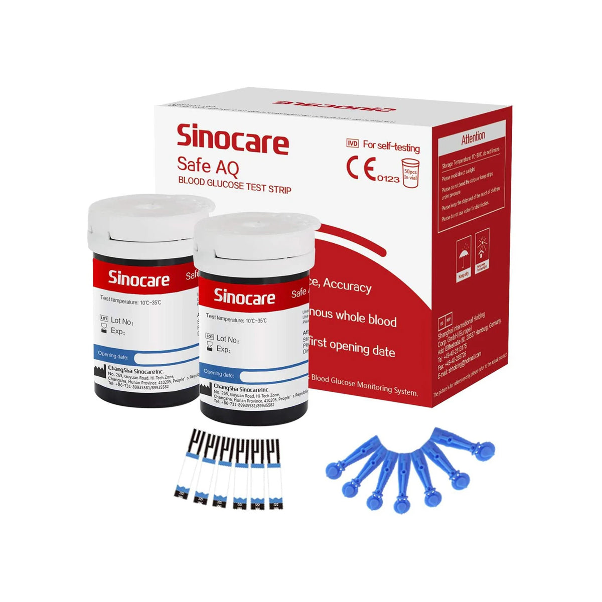 Monitor de glucosa en sangre inteligente Sinocare Safe AQ