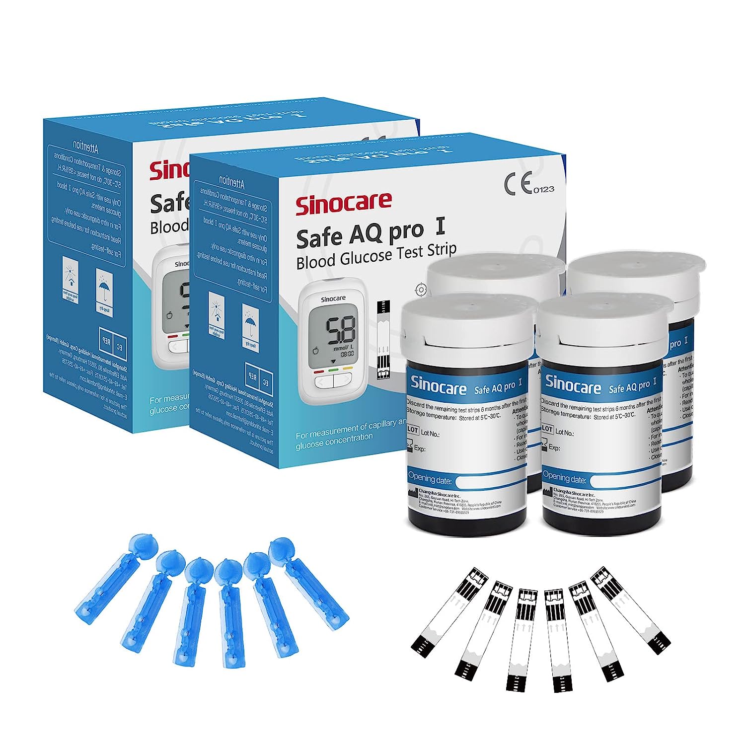 Kit de monitorización de glucosa en sangre Sinocare Safe AQ Pro