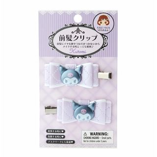 Set de 2 clips para el cabello Sanrio Kuromi con ribete de colcha - 6 x 2,5 cm