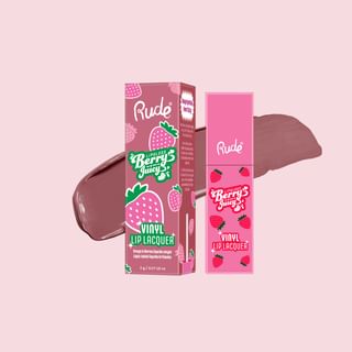 Rude Cosmetics - Laca de labios Berry Juicy con sabor a bayas - 9 colores de fresa - 2g