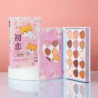 Paleta de maquillaje Rude Cosmetics Chibi Manga Colección - Secretos del Primer Amor, 15 colores