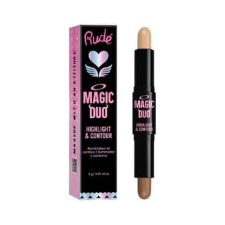 Kit de contorno y destello Rude Cosmetics Magic Duo (Tono Medio)