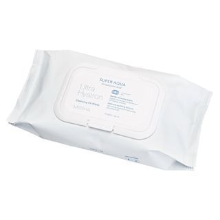 Lignes nettoyantes en huile super hydratante MISSHA avec acide hyaluronique, taille jumbo 70 feuilles