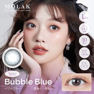 Lentes de contacto teñidas PIA Molak de un día Burbujas Azul (10 unidades)