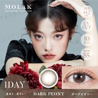 Lentes de contacto de color PIA Molak de un día - Peonía oscura (paquete de 10)