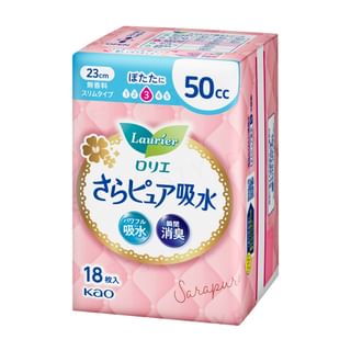 Protector de slip Kao Laurier Sara Puro, 50 cc, 23 cm, 18 unidades