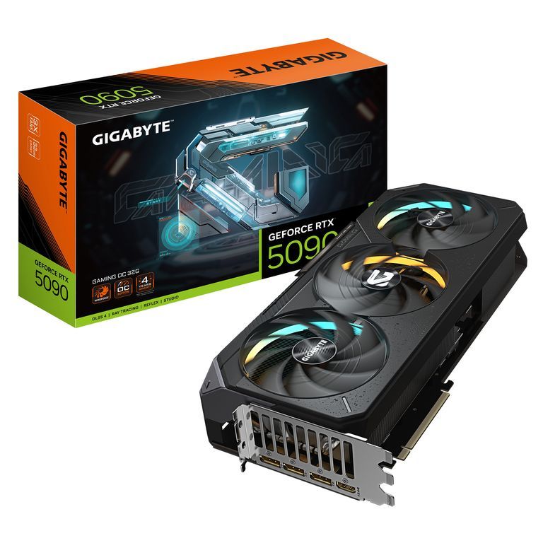 Gigabyte GeForce RTX 5090 Gaming OC 32G - 32GB GDDR7, 512-bit, PCI-E 5.0, 2550MHz Core Clock, 3x DP 2.1a, 1x HDMI 2.1b, NVIDIA DLSS 4