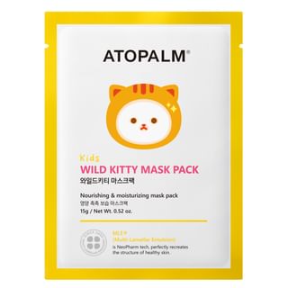 Pack de máscara facial ATOPALM para niños, diseño de gato salvaje, 15g