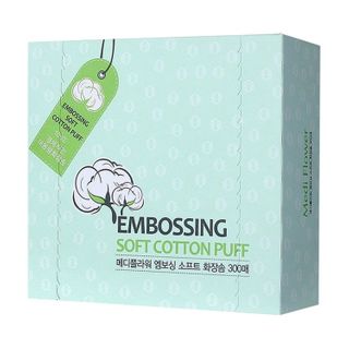 MediFlower Embossing Soft Cotton Puff, 300 pcs