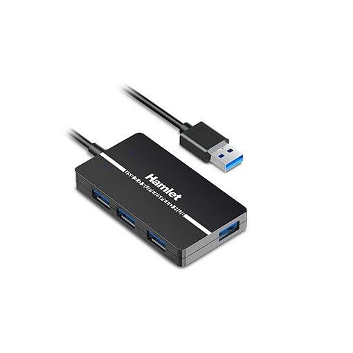 Hamlet XHUB-04U3P  USB 3.2 Gen 1 (3.1 Gen 1) Type-A Hub & Adapter, Black