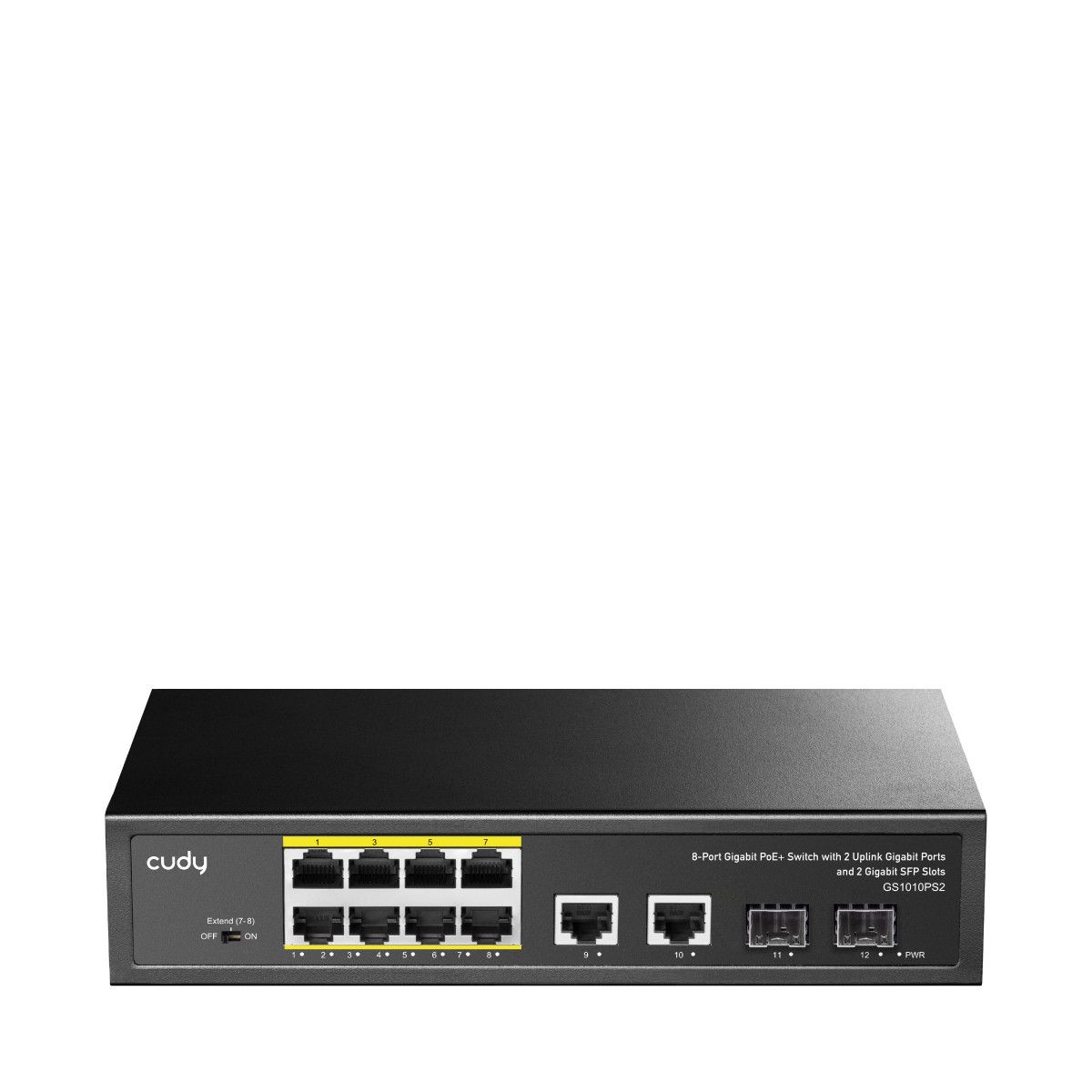 Cudy GS1010PS2 Gigabit Ethernet Switch (10/100/1000) with PoE, Black