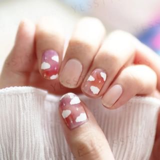 Autocollants d'art de ongles Lunacaca Nuages Roses (24 pièces)