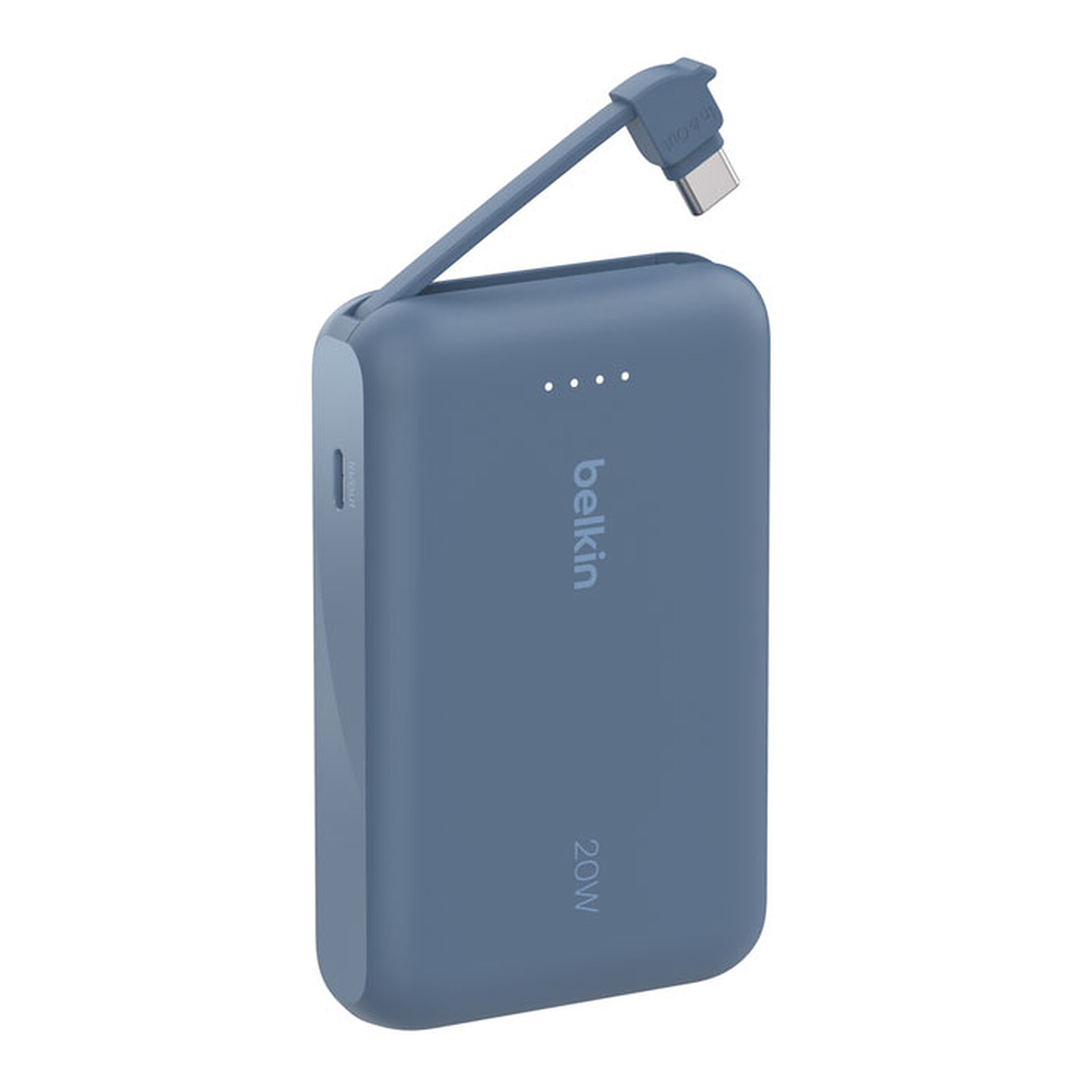 Batería externa Belkin 10K 20W con cable USB-C integrado (Azul)